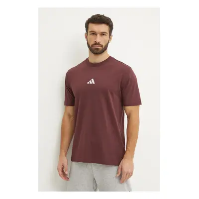 Bavlněné tričko adidas Essential červená barva, JF1098