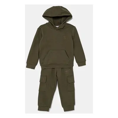 Dětská tepláková souprava adidas Originals HOODIE FZ CARGO zelená barva, IX9822