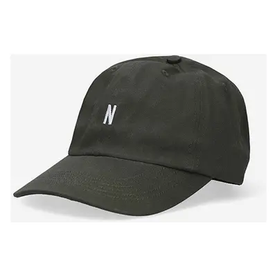 Bavlněná baseballová čepice Norse Projects Twill Sports Cap zelená barva, N80.0001.8109