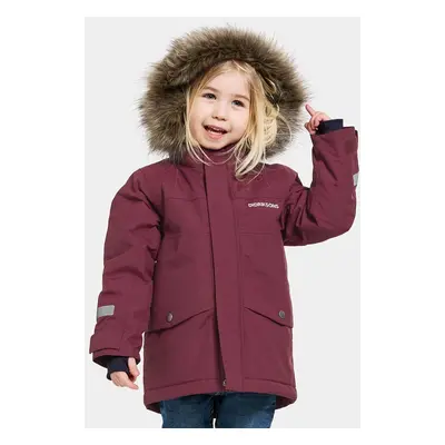 Dětská bunda Didriksons BJÄRVEN KIDS PARKA vínová barva, 505470