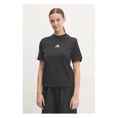 Bavlněné tričko adidas Essentials černá barva, JM2393