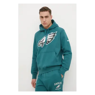 Mikina Nike Philadelphia Eagles pánská, zelená barva, s kapucí, s potiskem, NKDK-3JD-86-N09