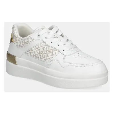 Sneakers boty Tommy Hilfiger LUX COURT SNEAKER MONOGRAM bílá barva, FW0FW08381