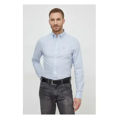 Bavlněná košile Gant slim, s límečkem button-down