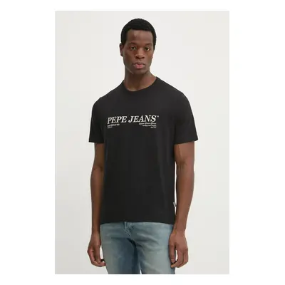 Bavlněné tričko Pepe Jeans DYLAN TEE černá barva, s potiskem, PM509728