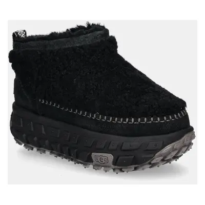 Semišové sněhule UGG Venture Daze Ultra Mini Cozy Boot černá barva, 1161790-BLK