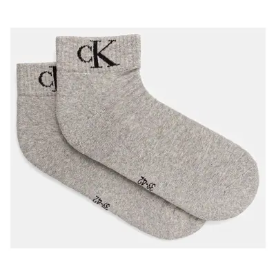 Ponožky Calvin Klein Jeans 2-pack pánské, šedá barva, 701228805