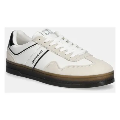 Kožené sneakers boty Tommy Jeans THE GREENWICH LEATHER bílá barva, EM0EM01524