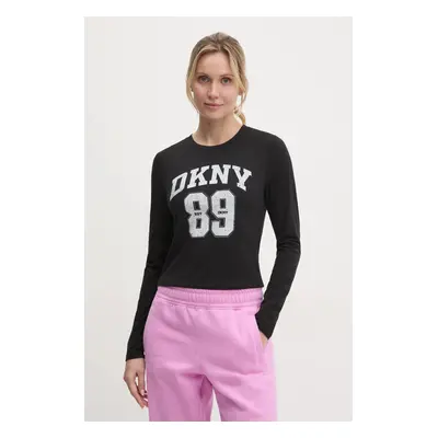 Tričko s dlouhým rukávem Dkny černá barva, DP4T9979