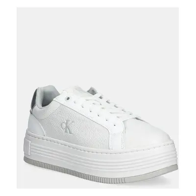 Sneakers boty Calvin Klein Jeans BOLD FLATF LOW LACE MG bílá barva, YW0YW01766