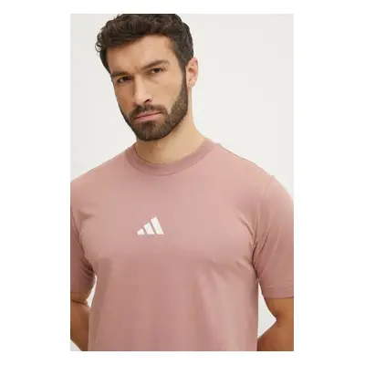 Bavlněné tričko adidas Essential růžová barva, JF1099