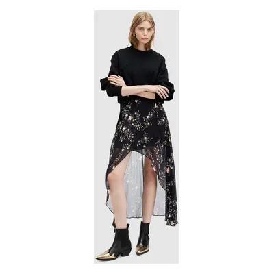 Sukně AllSaints SLVINA OTO SKIRT černá barva, maxi, áčková, WS525Z