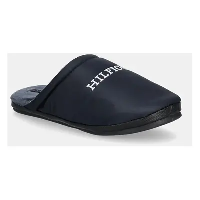 Pantofle Tommy Hilfiger NYLON HILFIGER HOUSE SHOE tmavomodrá barva, FM0FM05225