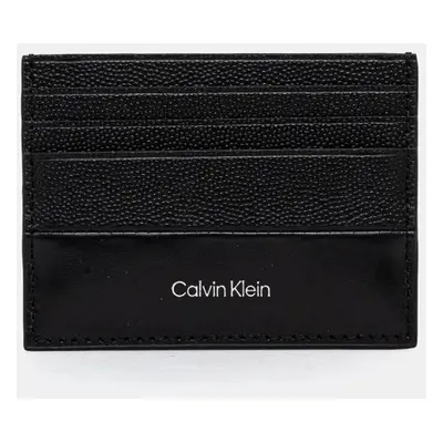 Kožené pouzdro na karty Calvin Klein černá barva, K50K512688