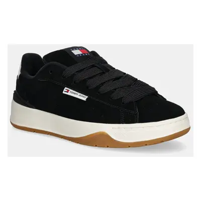 Semišové sneakers boty Tommy Jeans TJW SKATE SNEAKER černá barva, EN0EN02677