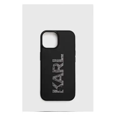 Obal na telefon Karl Lagerfeld iPhone 15 6.1 černá barva