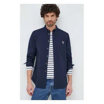 Košile PS Paul Smith tmavomodrá barva, slim, s límečkem button-down, M2R.599R.FZEBRA