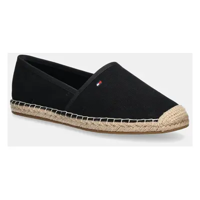 Espadrilky Tommy Hilfiger FLAG CANVAS ESPADRILLE černá barva, FW0FW08541