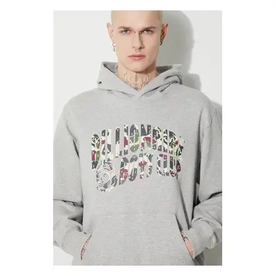 Bavlněná mikina Billionaire Boys Club Duck Camo Arch Logo Popover pánská, šedá barva, s kapucí, 