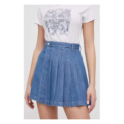 Džínová sukně Pepe Jeans MINI SKIRT HW PLEAT mini, áčková, PL901114