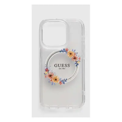 Obal na telefon Guess iPhone 15 Pro 6,1" pruhledná barva