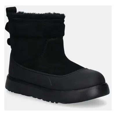 Dětské semišové sněhule UGG KIDS CLASSIC MINI MOD černá barva, 1157691K