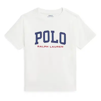 Dětské bavlněné tričko Polo Ralph Lauren bílá barva, s potiskem, 322958159002