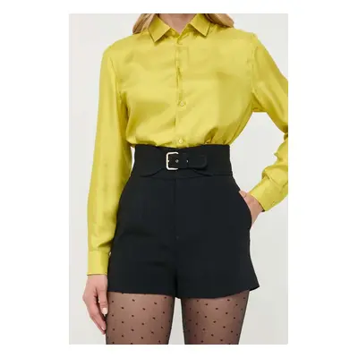 Kraťasy Red Valentino dámské, černá barva, hladké, high waist