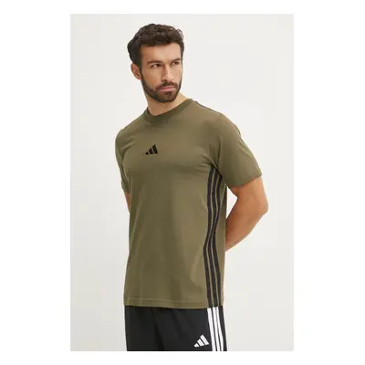 Bavlněné tričko adidas Essentials zelená barva, JE6391