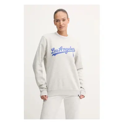 Mikina 47 brand MLB Los Angeles Dodgers dámská, šedá barva, s potiskem, BB012PEMIBC630059CK