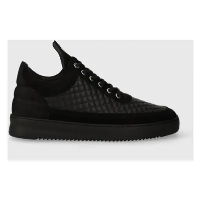 Kožené sneakers boty Filling Pieces Low Top Quilted černá barva, 10100151861