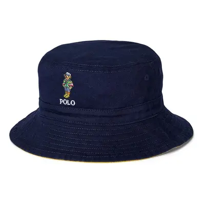 Dětský bavlněný klobouk Polo Ralph Lauren tmavomodrá barva, 322958984001