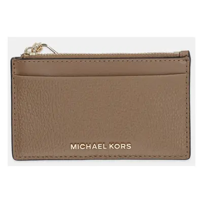 Kožená peněženka MICHAEL Michael Kors béžová barva, 32H3G8ED1L