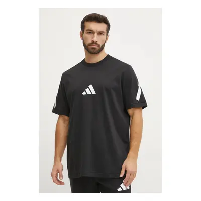 Bavlněné tričko adidas Z.N.E. černá barva, s potiskem, JC7920