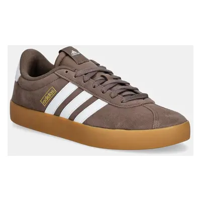 Nubukové tenisky adidas Vl Court hnědá barva, JP7536