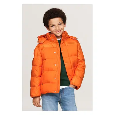 Dětská bunda Tommy Hilfiger oranžová barva, KB0KB09207