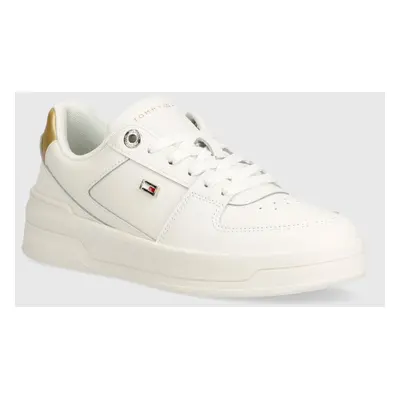 Kožené sneakers boty Tommy Hilfiger ESSENTIAL bílá barva, FW0FW08076