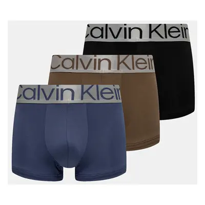 Boxerky Calvin Klein Underwear 3-pack pánské, modrá barva, 000NB3074A