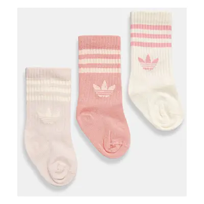 Dětské ponožky adidas Originals 3-pack béžová barva, JJ1990