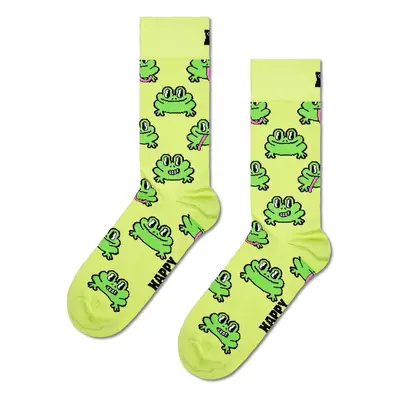 Ponožky Happy Socks Frog Sock zelená barva, P001863