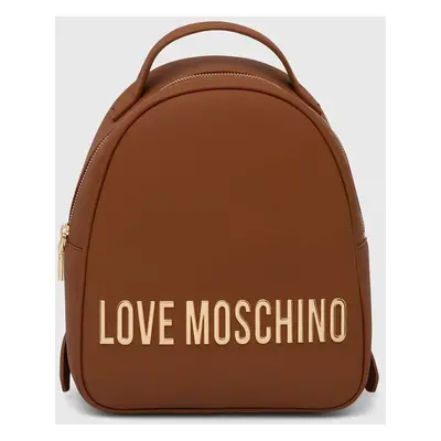 Batoh Love Moschino dámský, hnědá barva, malý, s aplikací, JC4197PP1LKD0000