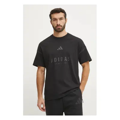 Bavlněné tričko adidas ALL SZN Graphic černá barva, s potiskem, JJ3658