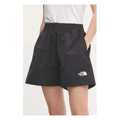 Sportovní šortky The North Face TNF Easy Wind dámské, černá barva, hladké, high waist, NF0A8712J