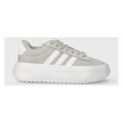 Kožené sneakers boty adidas GRAND COURT šedá barva, IE1103