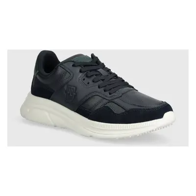 Kožené sneakers boty Tommy Hilfiger MODERN RUNNER BEST LTH MIX tmavomodrá barva, FM0FM04938