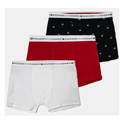 Dětské boxerky Tommy Hilfiger 3-pack tmavomodrá barva, UB0UB00551