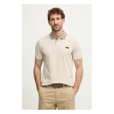 Polo tričko Calvin Klein béžová barva, K10K113832