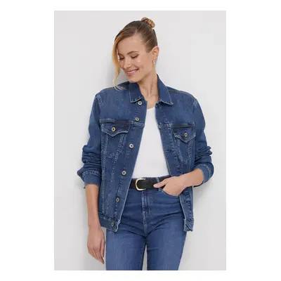 Džínová bunda Pepe Jeans BOYFRIEND JACKET dámská, tmavomodrá barva, přechodná, PL402382HT7