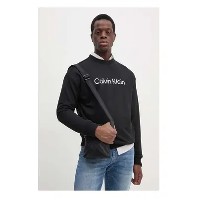 Bavlněná mikina Calvin Klein pánská, černá barva, s potiskem, K10K112956