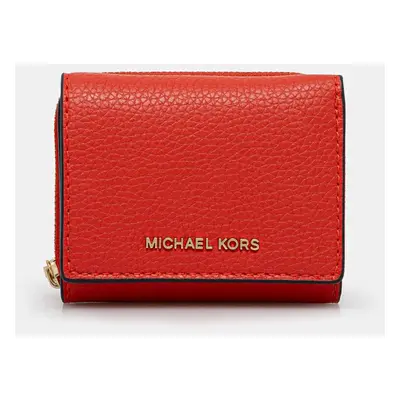 Kožená peněženka MICHAEL Michael Kors červená barva, 32S4G8ED8L